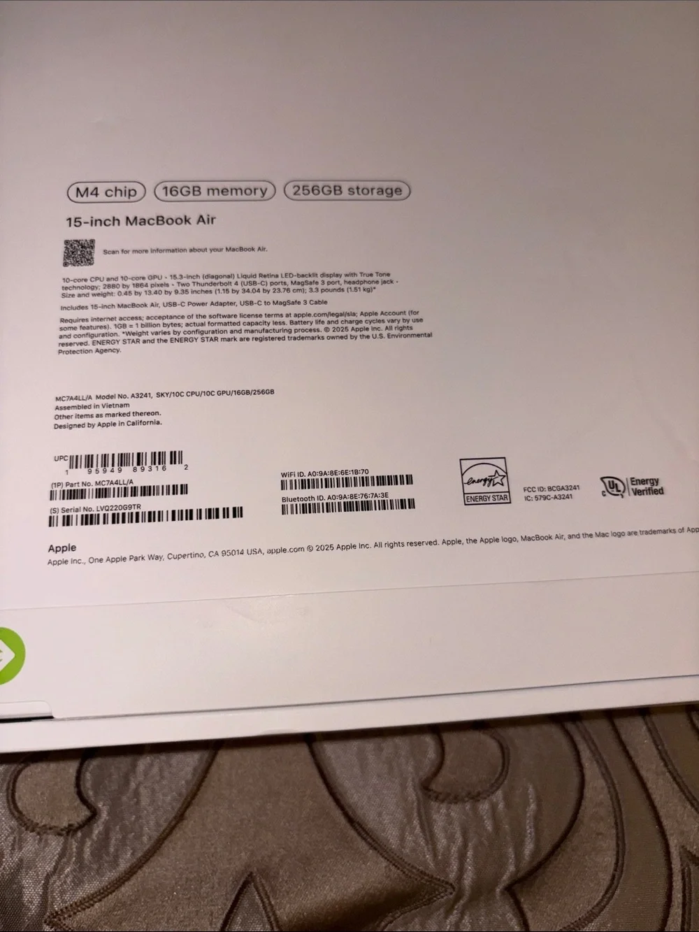 Apple part mc7a4ll